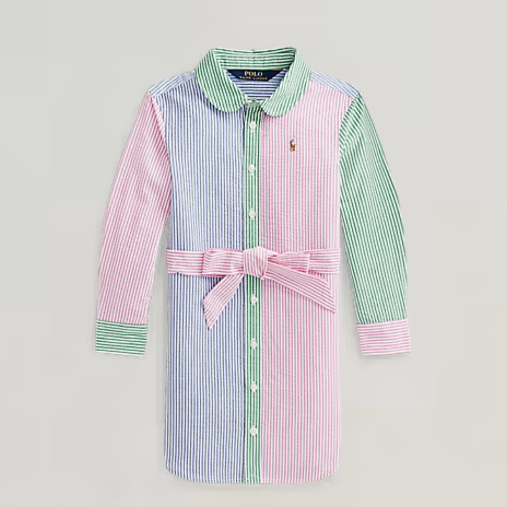 Polo by Ralph Lauren Girl's Multi-Color Striped Shirt Dress